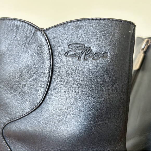 Aqua College Black Leather Chelsea Boots Square Toe Chunky Heal Women's Size 7.5 - Picture 8 of 10